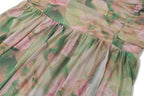 Elegant Floral Spaghetti Strap Maxi Dress With Backless High Split Ruched Silhouette