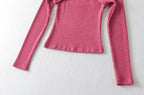 Crop T Shirt O neck Crop top Full Sleeve Chain Buckle Cape T-shirt Camis with Tee