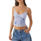 Tie Dye Butterfly Print Spaghetti Strap Cami Top Sleeveless