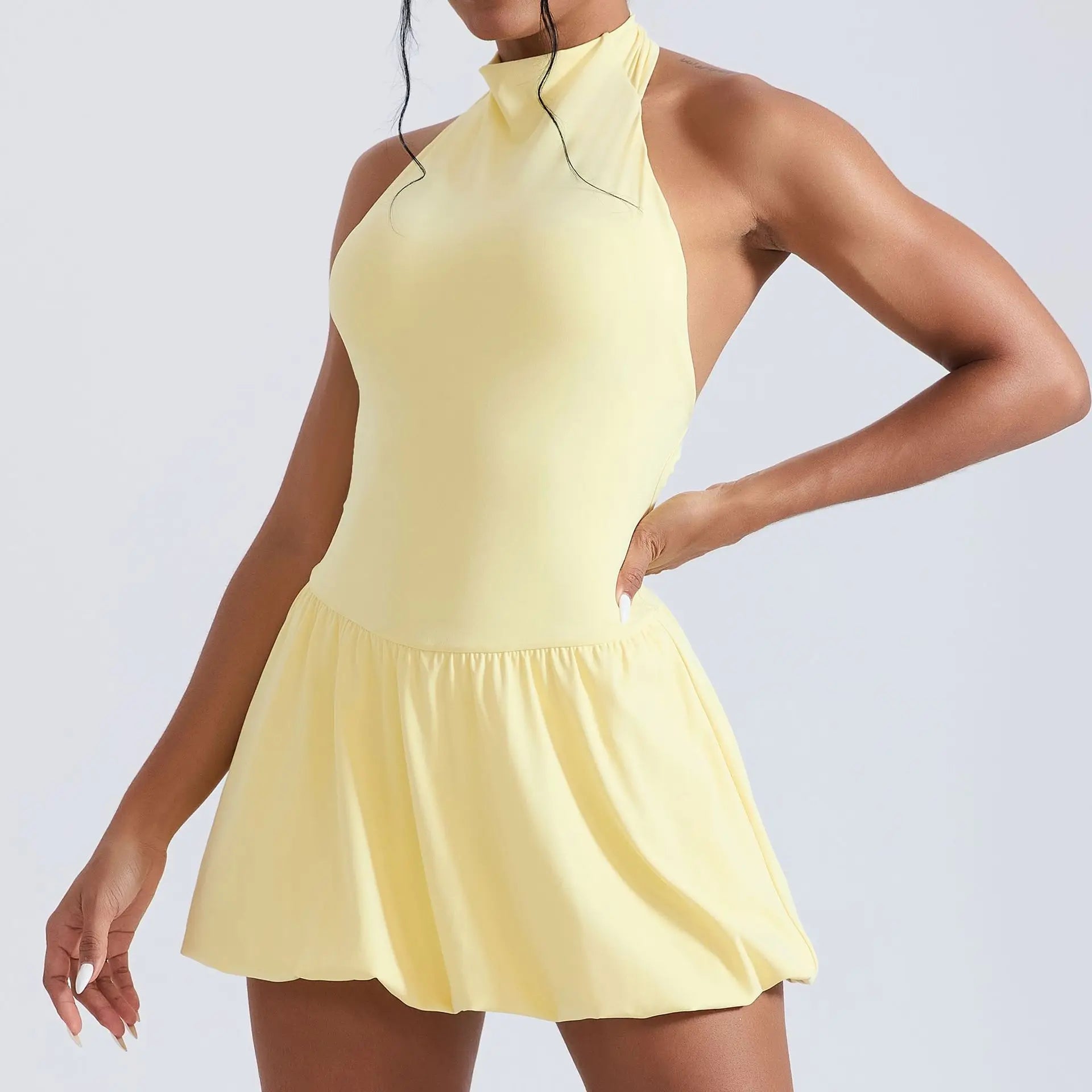 Effortless High Neck Athletic Set For Women Quick Dry Golf And Tennis Dress With Fluffy Comfort