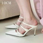 Sparkle Rhinestone Patent Leather Sandal With Thin Strap