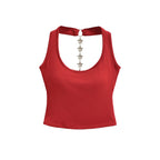 Midnight Y2K Backless Chain Cutout Strapless Tank Top