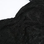 Elegant Lace Flora Halter Crop Top With Sheer Panel Lightweight Sleeveless Tank