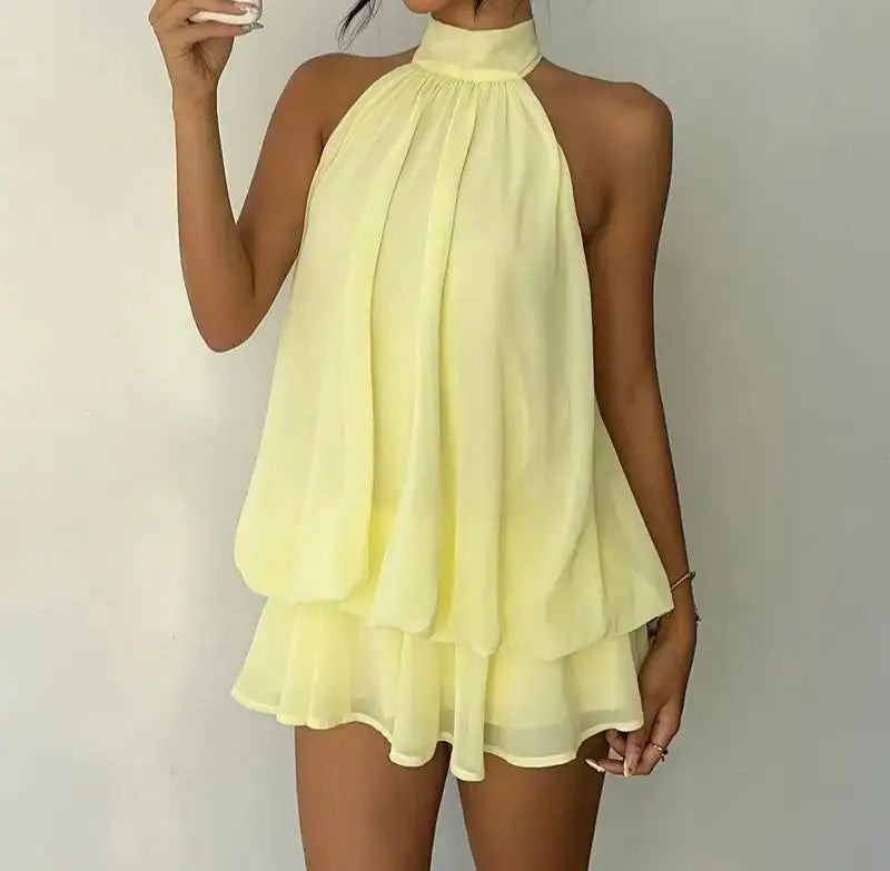 Backless Halter For Women Elegant Mini Dress