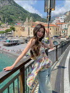 Sweet Backless Print Tank Top With Summer Vibe