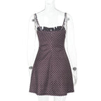 Rustic Polka Dot Halter Dress And Mini Skirt Set