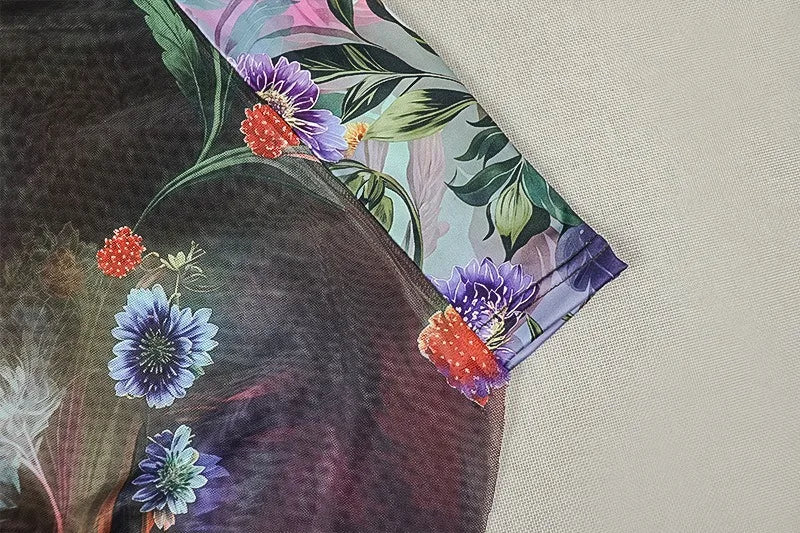 Floral Halter Maxi Set With Backless Design