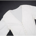 Sleek Blazer Capri Set For Women V Neck Jacket With Matching Pants