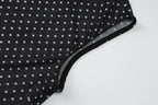 Vintage Polka Dot Dress Set With See Through Top And Long Skirt For Summer Parties