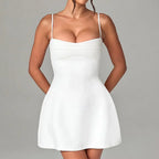 Women's Sexy Backless Suspender High-waist Dress