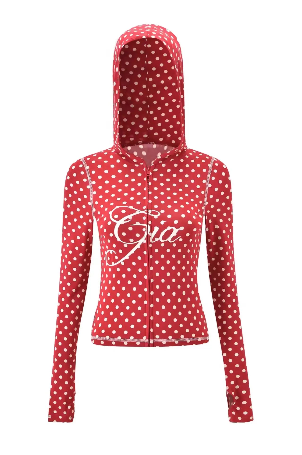 Two Piece Slim Fit Letter Print Hooded Zipper Jacket And Pants Set Open Thread Design