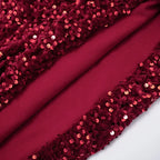 Sequin Patchwork Strapless Mini Dress Off Shoulder With Scarf Collar And Pleated Waist Cinch
