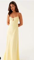 Yellow Cami Maxi Dress With Spaghetti Straps