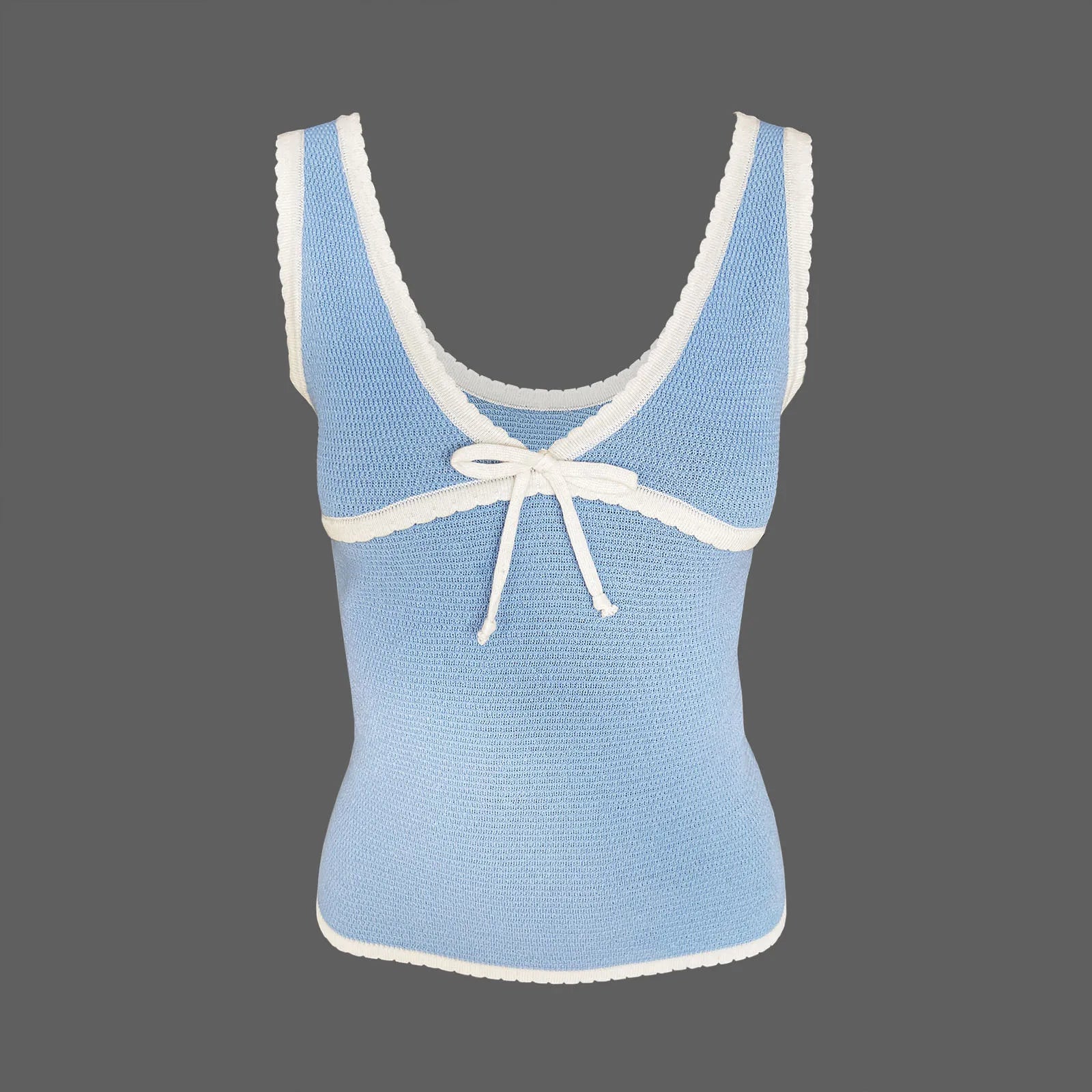 Backless Lace Up Crop Tank Top With V Neck