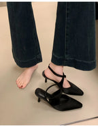 High Heel Sandals With Cross Ankle Strap And Slingback Pumps