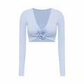 Yoga Long Sleeve Tight Breathable Three-Dimensional Flower Workout Clothes Sportswear Woman Gym Pettiskirt
