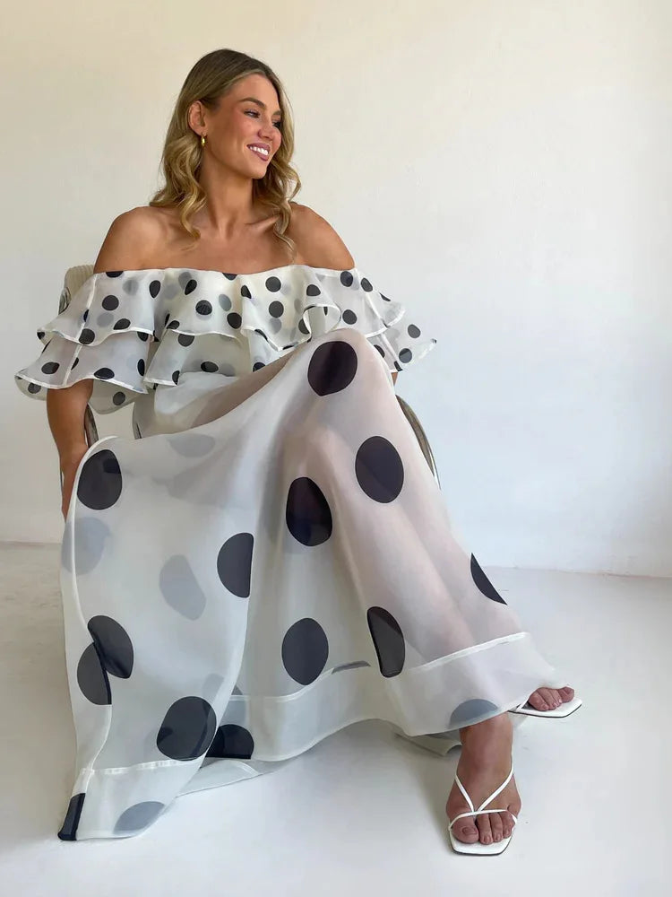 Sexy Print Asymmetrical Hem Long Skirt Set Fashionable Sleeveless Women's Polyester Fabric Casual Leisure Suit