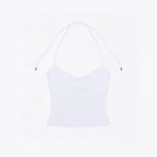 Lace Up Halter Tank And Suspender Long-sleeves Open Back Design For Chic Vibe