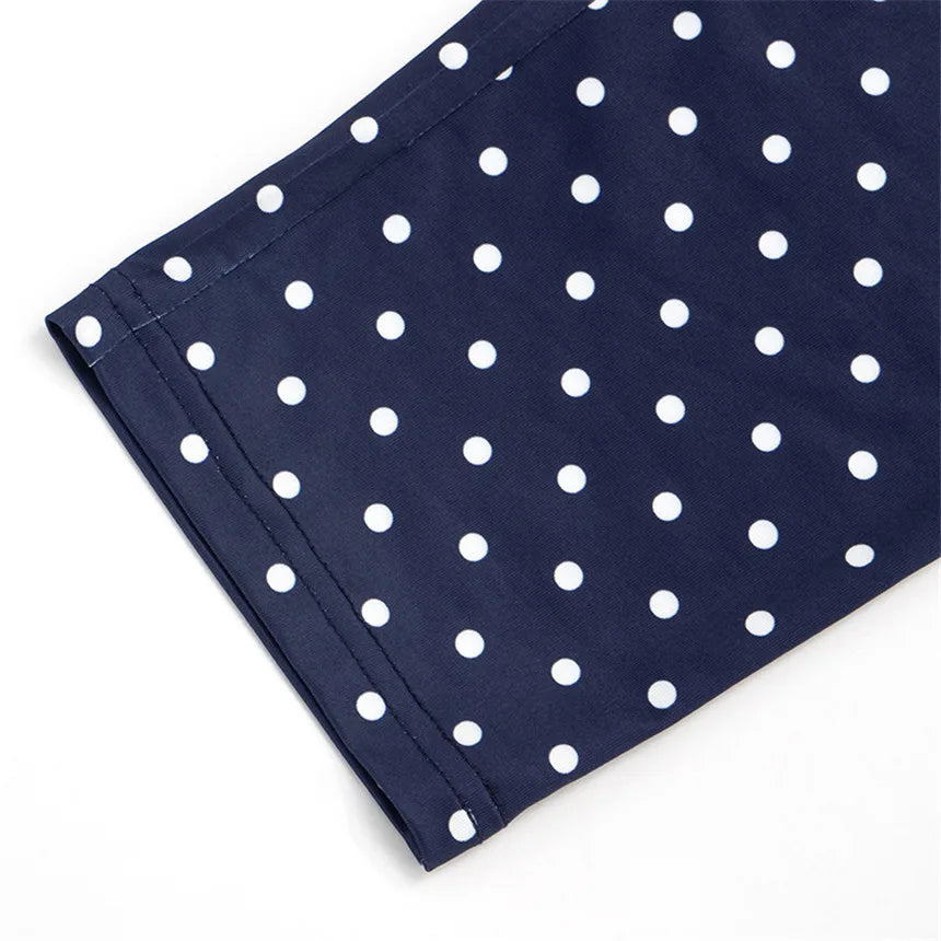Vintage Polka Dot Two Piece Set Strapless Tube Top And Capri Pants