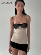 Patchwork Panelled Mini Dress With Backless Tassels