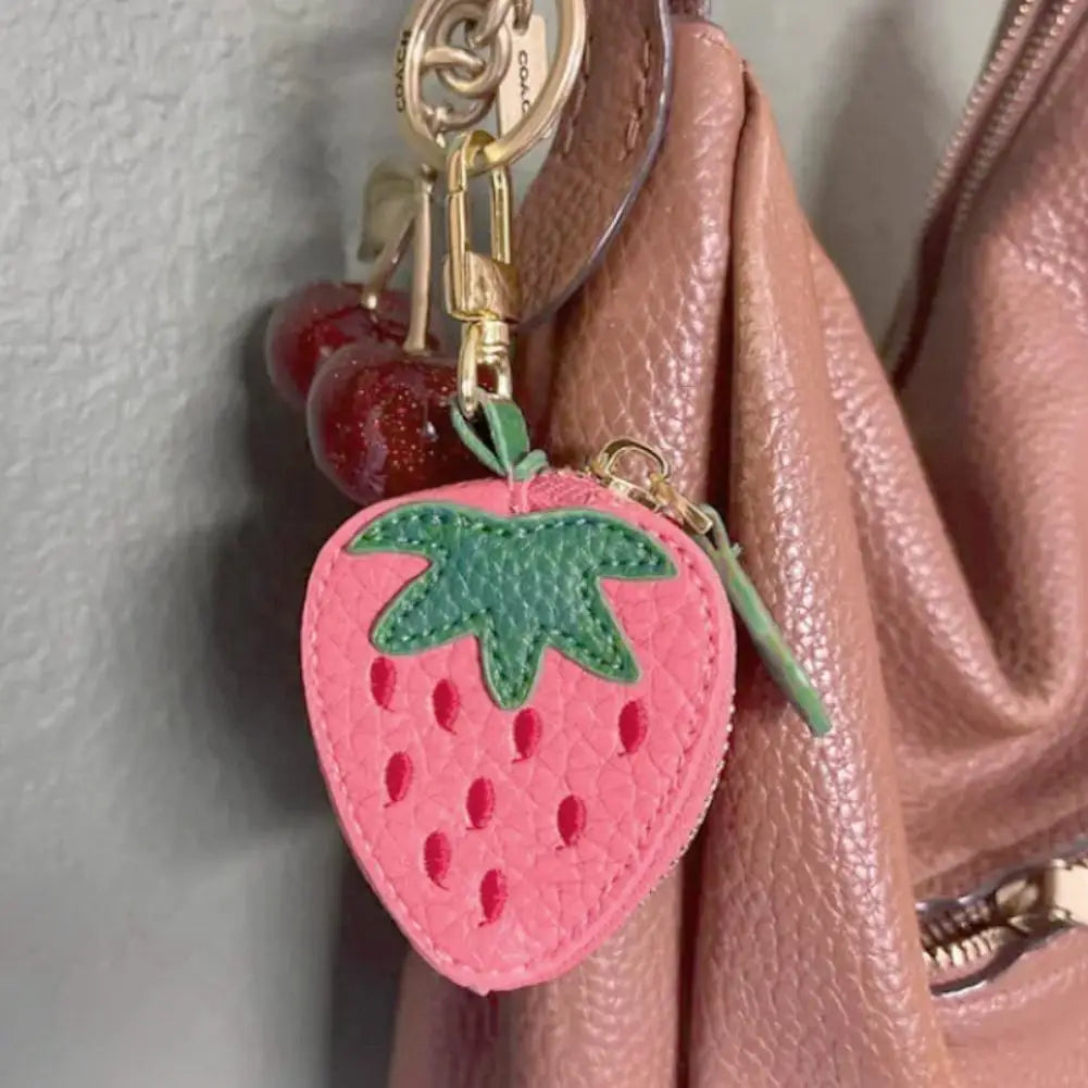 Fruit Shape Design Coin Purse In Mini Wallet With Cute Key Chain