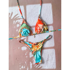 Flirty Leopard Print Push Up Bikini Set