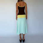 Colorful Spaghetti Strap Maxi Dress Slim Backless Sundress