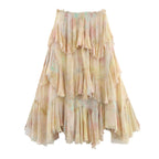 Boho Gradient Tiered Skirt With Ruffles Elegant Long Hippie Style
