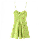 Floral Print Summer Sling Dress With Spaghetti Straps
