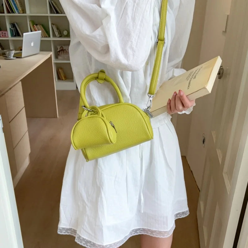 Mini PU Leather Crossbody Bag Set For Women With Short Handle Purses