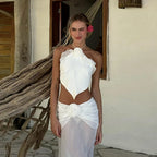 Three Piece Floral Bikini Set With Solid Swimwear And Sheer Cover Up Beach Ready For Women