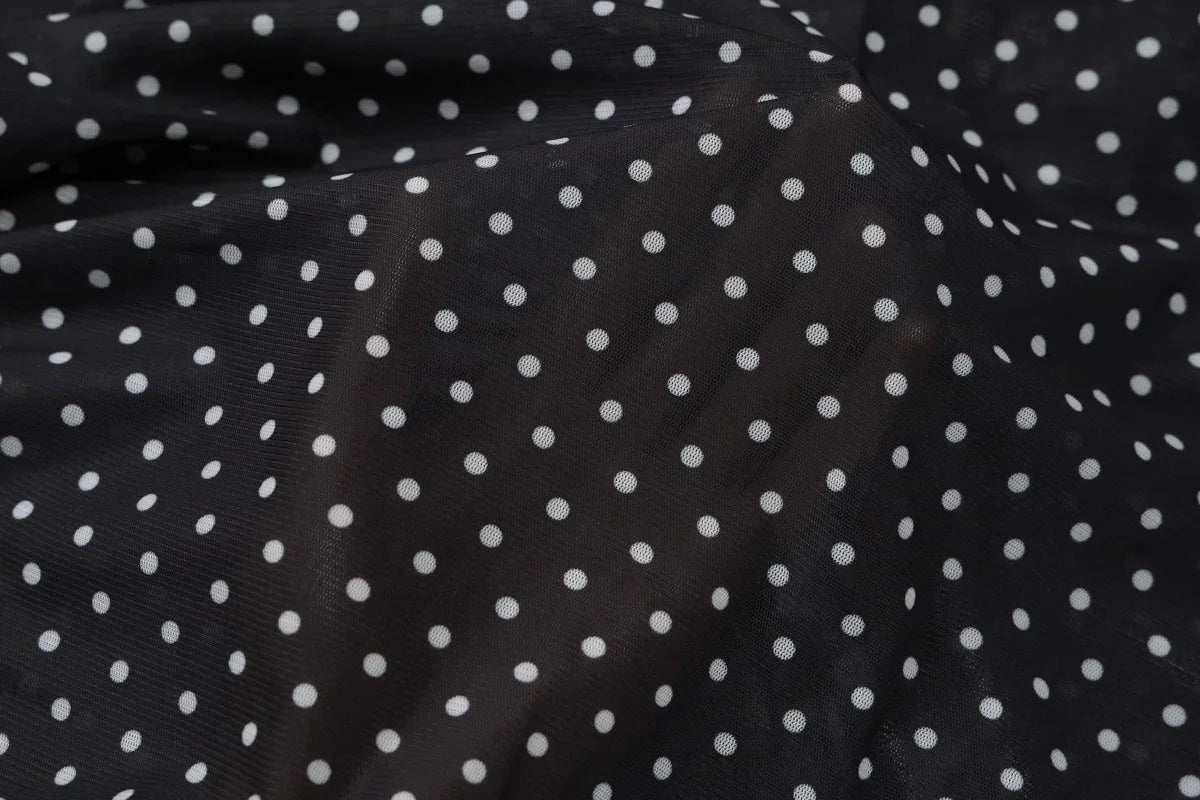 Vintage Polka Dot Dress Set With See Through Top And Long Skirt For Summer Parties