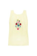 Cotton Floral Embroidered Tank Top Sleeveless Blouse