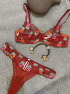 Ultrathin Sheer Push Up Bra Set With Embroidery For Women Delicate Lingerie