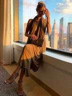 Chic Ruched Halter Bodycon Dress Backless Deep V Neck