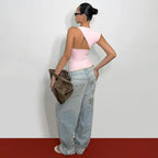 Irregular Neckline Sleeveless Tank Top For Women Slim Fit