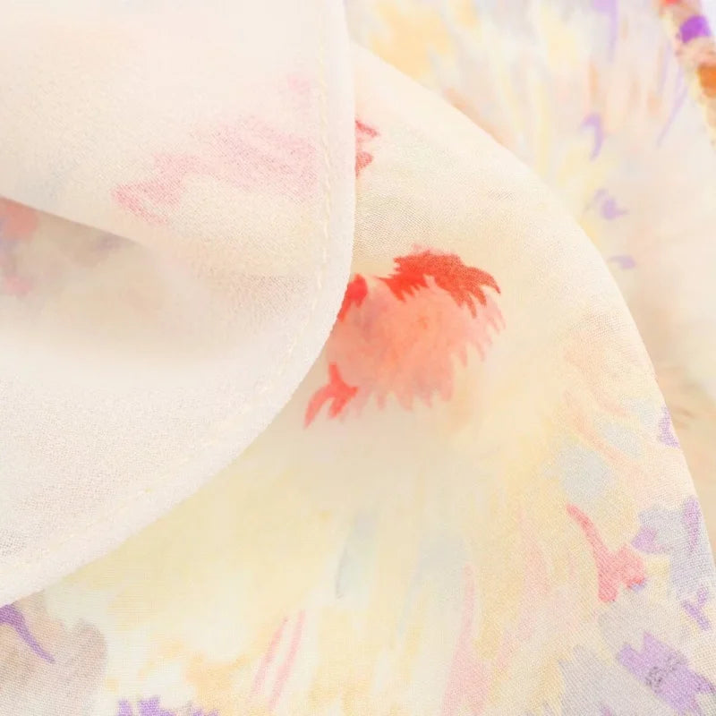 Sunlit Floral Halter Neck Maxi Dress
