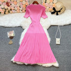 Patchwork Knitted Maxi Dress