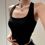 Midnight Y2K Backless Chain Cutout Strapless Tank Top