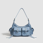 Urban Minimalist Women's Shoulder Bag in PU Leather With Zipper