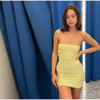 Knit Strapless Backless Mini Dress