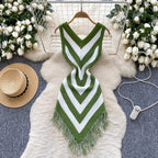 Knitted Mini Dress With Irregular Hem