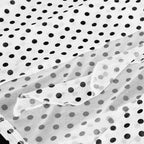 White Polka Dot Chiffon Backless Strapless Dress With Empire Waist
