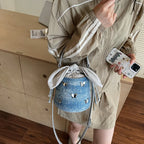 Sweet Butterfly Denim Mini Crossbody Bag
