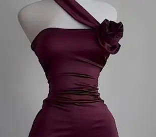 Red Slit Maxi Dress With Figure Flattering Silhouette Waist Cinch Elegant Length And Sophisticated Charm