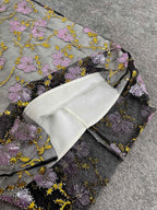 Retro Elegant High-Waisted Sequin Skirt With Heavy Bead Embroidery