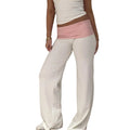 Relaxed Contrast Trim Elastic-Waist Straight-Leg Lounger Pants