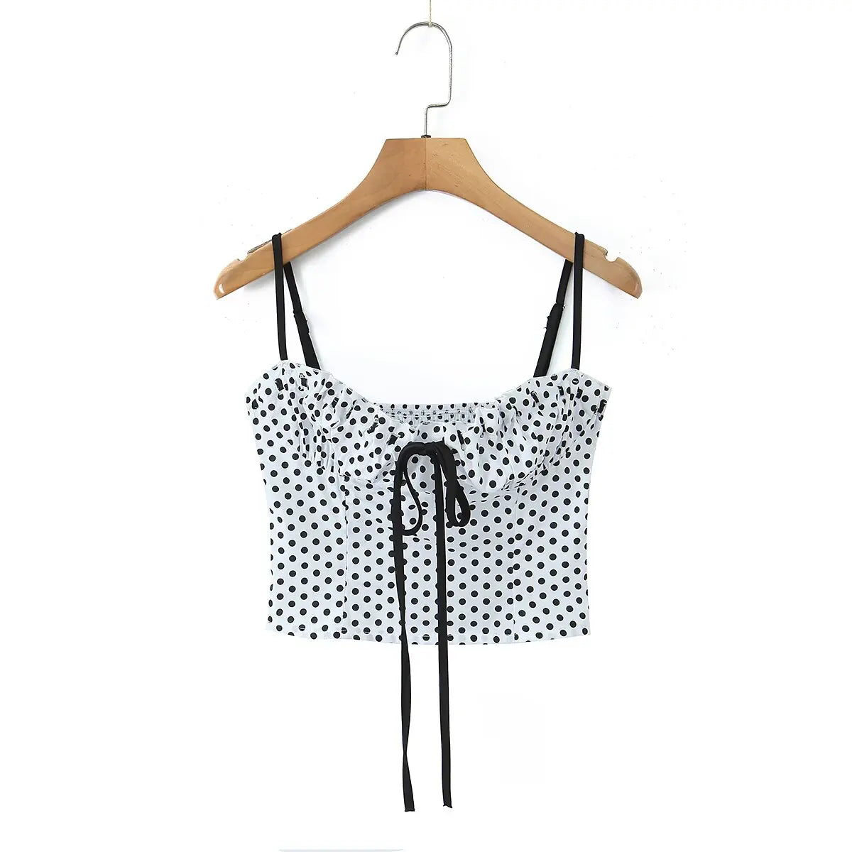 Sexy Sweet Girl Plaid Polka Dot Camis Cotton Top