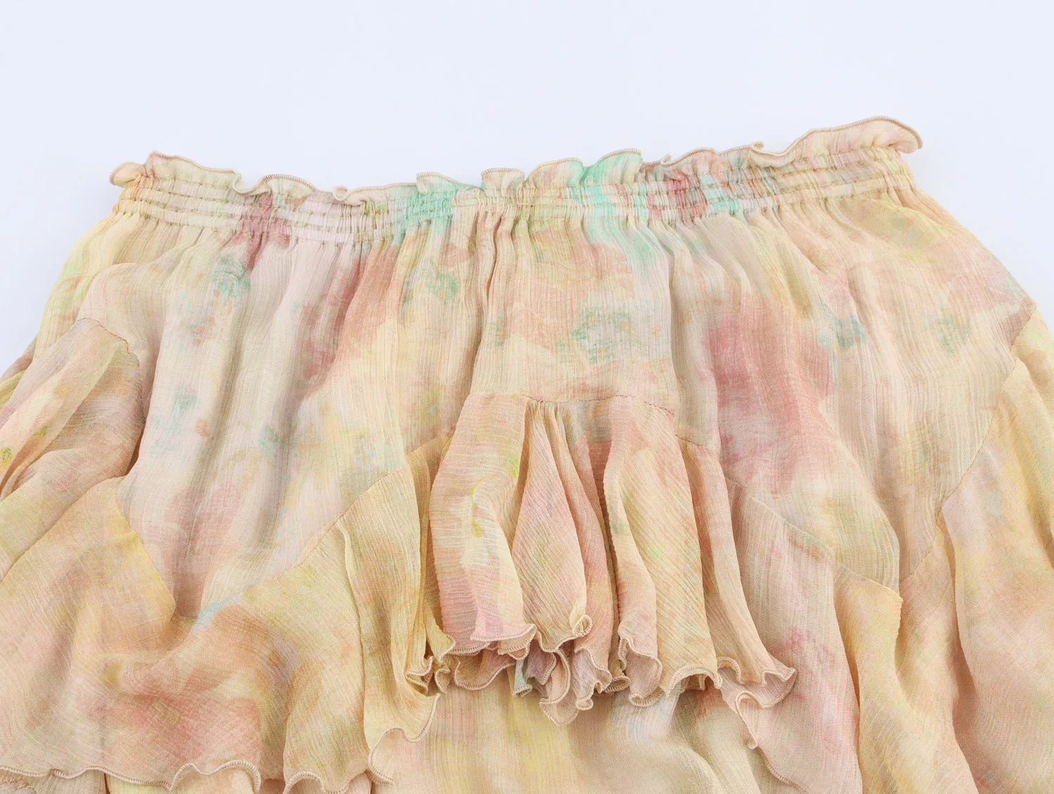 Boho Gradient Tiered Skirt With Ruffles Elegant Long Hippie Style