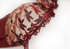 Burgundy Lace Mesh Push Up Bra Set With Embroidery Ultra Thin Sexy Lingerie For Women